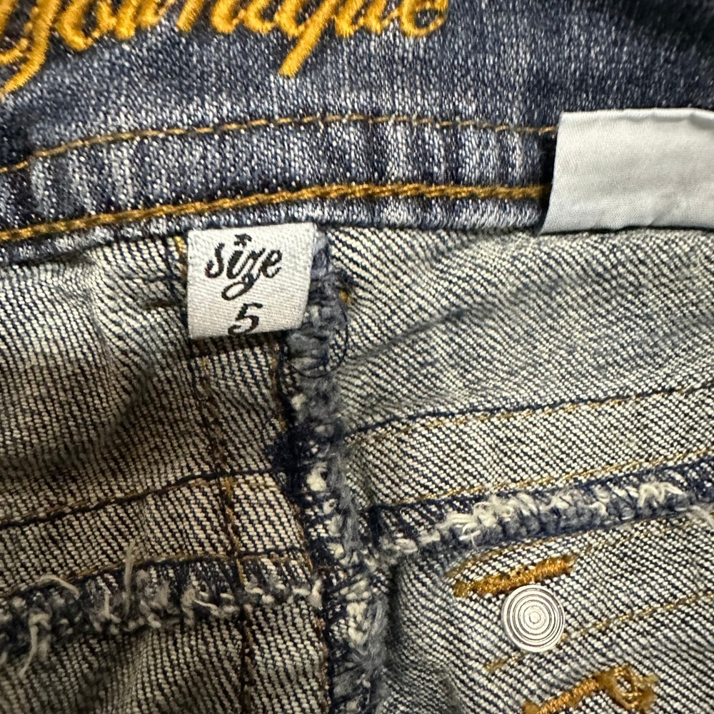 Younique Capri Jeans Womens Size 5 Blue Denim Low Rise Cropped Flap Pocket - Picture 8 of 8
